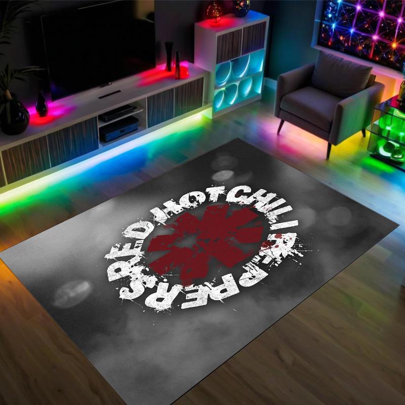 Red Hot Chili Peppers Design Crystal Velvet Carpet Cozy Non?Slip Printed Rug For Bedroom Living Room Entrance