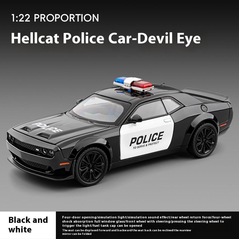 

1:22 Challenger Redeye Hellcat Police Alloy Sports Car Diecast Model Sound & Light Toy Collect Display Ornament Presents