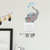 Cartoon Watercolor Elephant Spraying Water Switch Plate Sticker Living Room Entryway Decor
