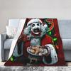 Poster von Terrifier 3 Weihnachtsdecke Fleece Weihnachten Halloween Kunst Der Clown Dünne Überwurfdecken für Sofa Outdoor Steppdecke