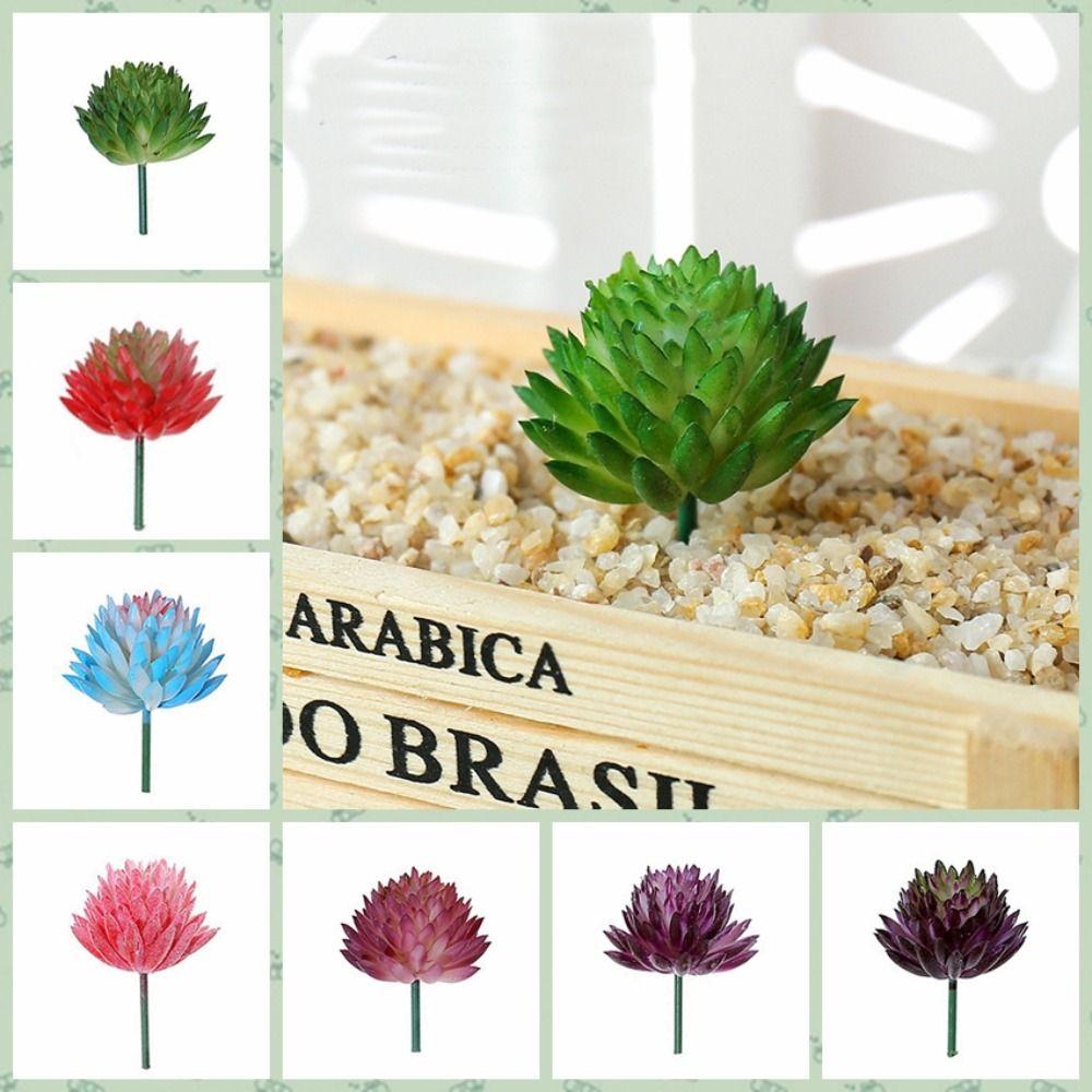 

2pcs Plastics Artificial Succulent Plant Colorful Echeveria Chihuahuaensis Garden Arrange 1