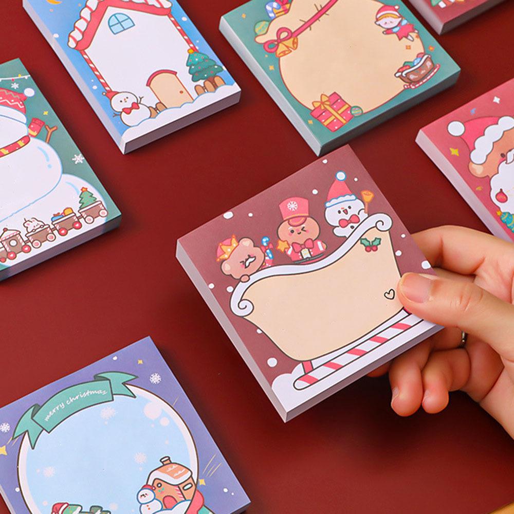 1 Piece Adhesive Kawaii Christmas Sticky Notes Notepad Memo Pad Office School Supplies Stationery Sticker
