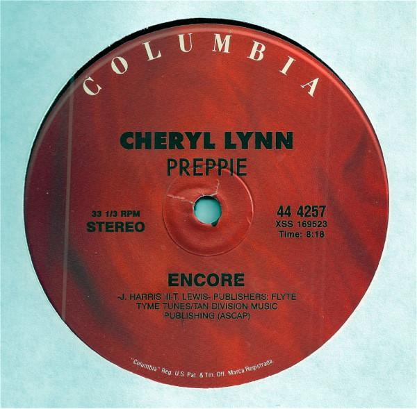

12inch Record CHERYL LYNN - Preppie 444257 Columbia US Soul/Funk Used