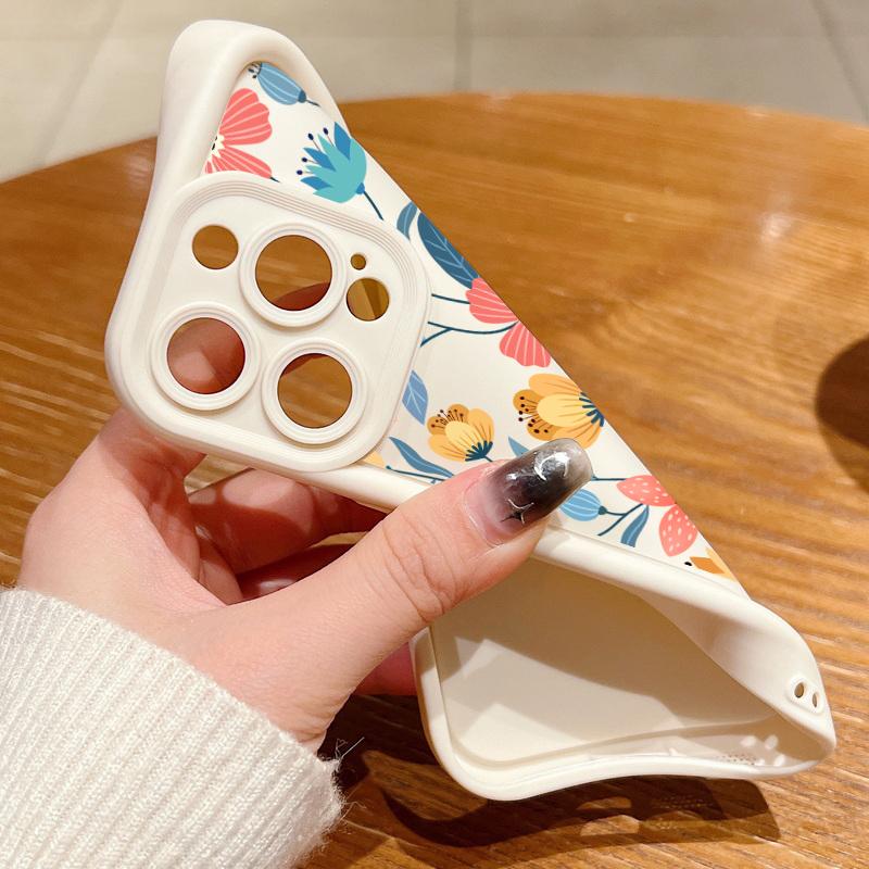 Colorful Flowers Silicone Case For iPhone 15 16 Pro Max 14 13 12 11 Pro Max 7 8 XR XS 16e Shockproof Bumper Soft TPU Phone Cover