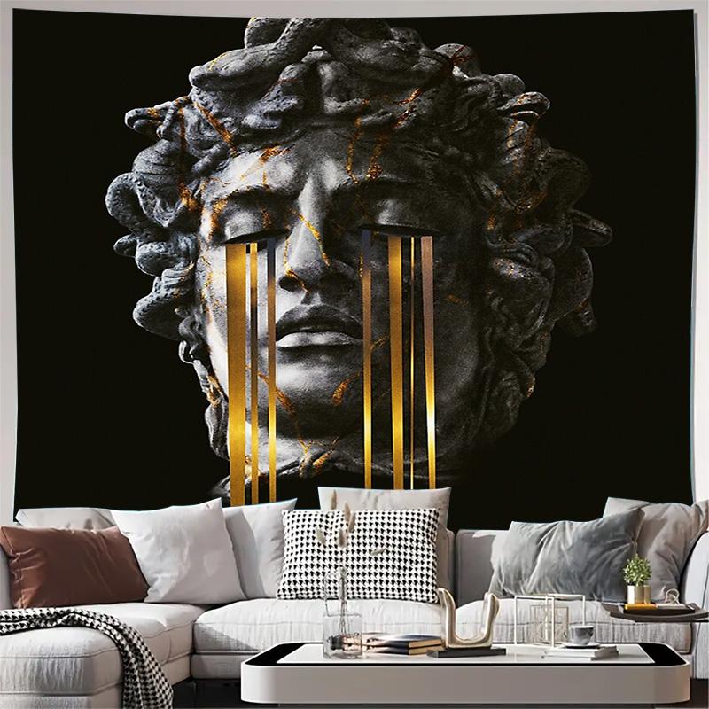 Ancient Greek Mythology Tapestry Wall Hanging Medusa Gorgon Wall Art Fantasy Home Decor Gothic Room Aesthetic Mythological Tapes 74x94cm(29x37in)
