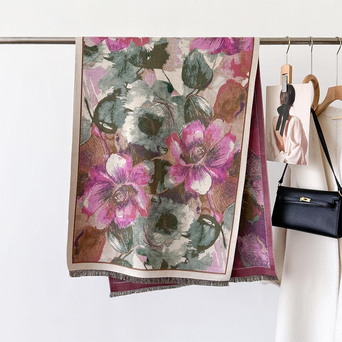 

Новые Зимние Толстые Теплые Шарфы с Принтом Женские Мягкие Шейные Кашемировые Шали Одеяло Пончо Дизайнерский Шарф для Мамы Подарочная Упаковка GSJ-411-1