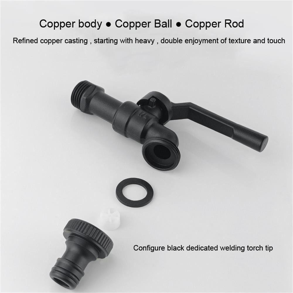 Black Brass Garden Hose Faucet Anti-Freeze Washing Machine Bibcocks Anti-Freeze Bibcocks Bathroom