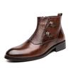 Autumn Winter Elegant Chelsea Boots Genuine Leather Men Couple Shoes Customized Slip-On Dress Formal Boots Model Fashion Show