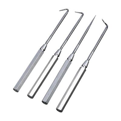 Pack Of 4 Professional Pry Tool Set For Car Parts Multipurpose Angled Hook Oil Seal Removal Steel Construction
