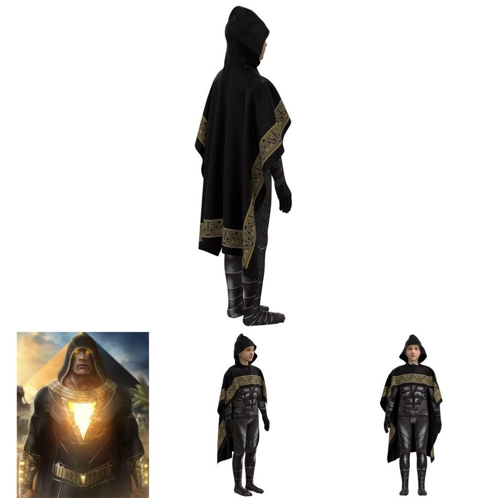 Black Adam Halloween Cosplay Costume Set For Kids And Adults
