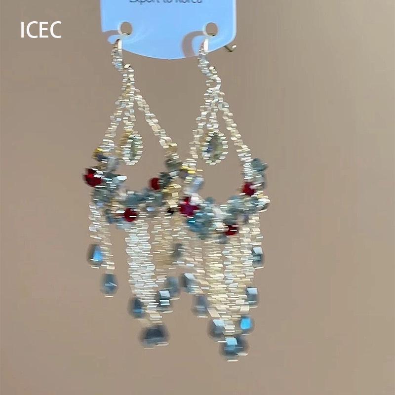 Retro Ethnic Crystal Tassel Earrings: Elegant Water Drop Design for Women