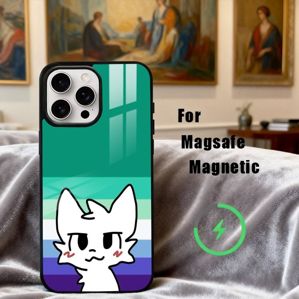 1PC C-Cute B-Boykisser -R Phone Case For iPhone17,16,15,14,13,12,11 Plus,Pro Max Magnetic For Magsafe Wireless Charging