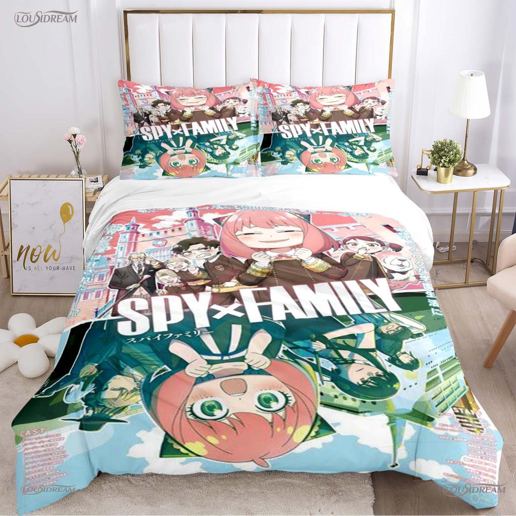 Spy X Family Cartoon Cute All Season Duvet Cover Comforter Bedding Set Soft Quilt Cover And Pillowcases Single/Double/Queen/King