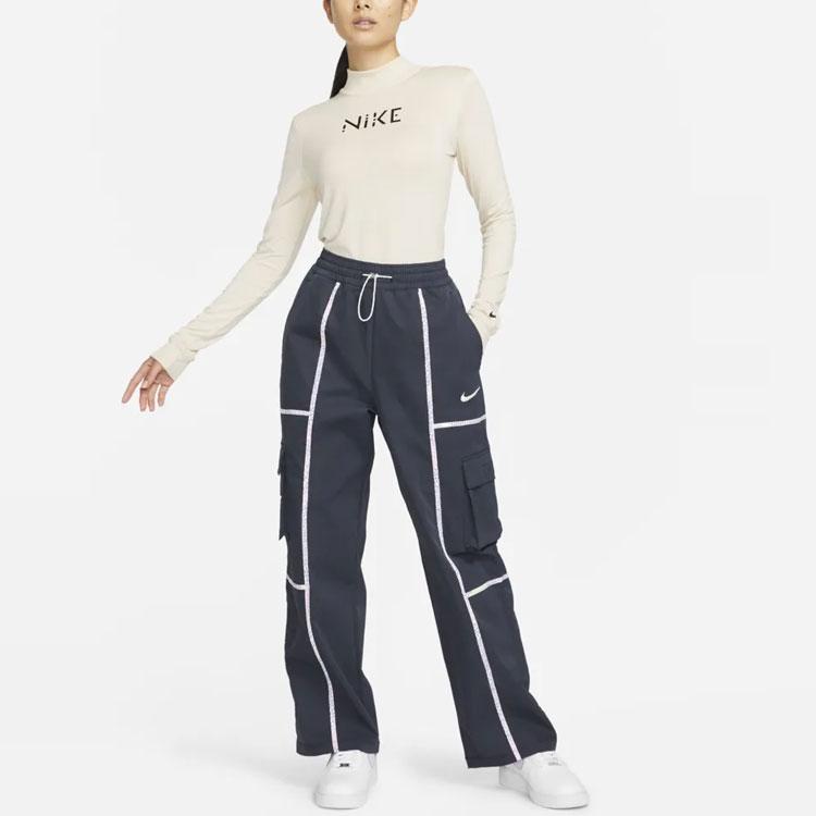 Nike X Serena Williams Collaboration Logo Brodé Pantalon Casual Tissé Taille Moyenne Bas Femme Bleu Foncé Noir DV8075-475