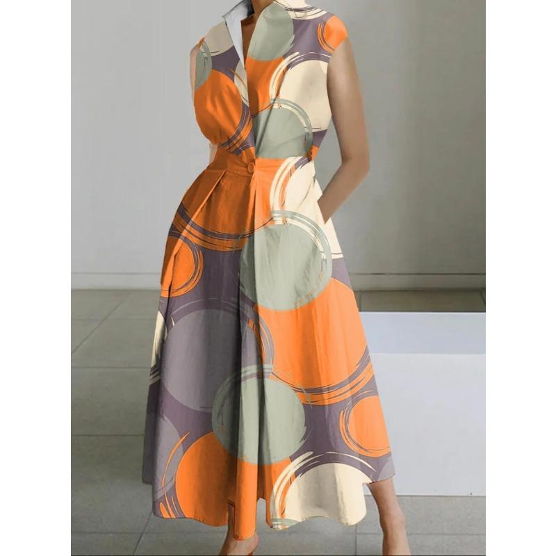 

Мода для полных, повседневное платье с подкладкой, с воротником поло, длинными или короткими рукавами, свободного кроя, с юбкой-маятником 5XL