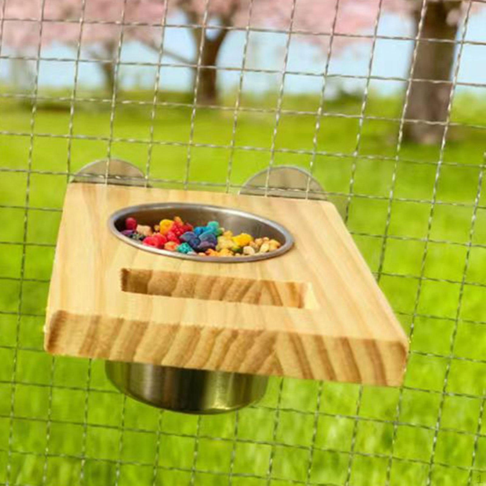 

Bird Perch Feed Cup ,Hanging Feeder, Watering Supplies, Birdcage Bowl, Parrot Wood Stand Toy Single Cup