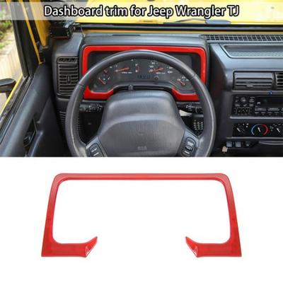 Červený vnitřní panel palubní desky kryt ozdobného rámečku pro Jeep Wrangler TJ 97-06 Příslušenství