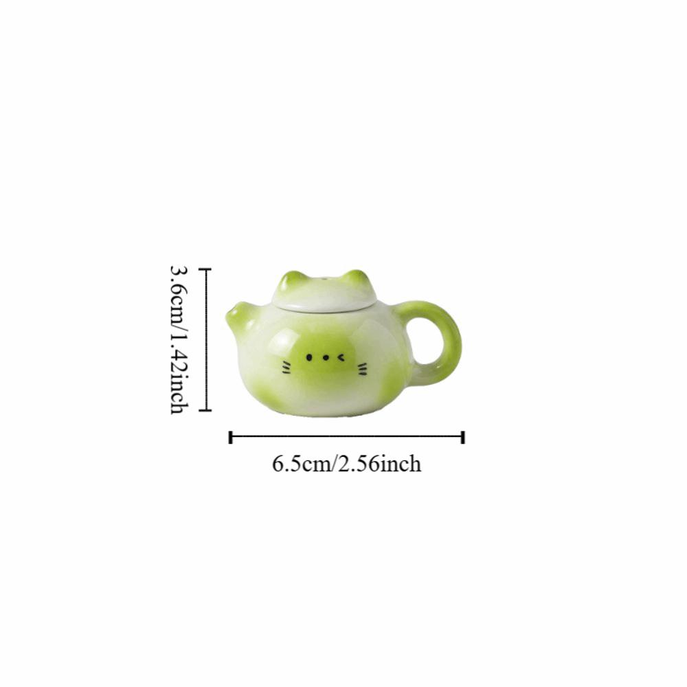 Chinese Style Milk Tea Lid Accessories Exquisite Ceramic Cat Ear Pot  Hotel