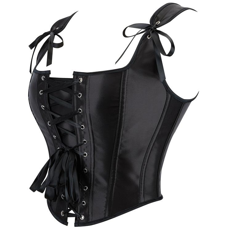 Womens Sexy Bustier Corset Top Eyelet Lace-up Floral Print Push Up Crop Tops Vintage Tank Top Party Clubwear Bodice