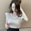 Chain Hollow Vest for Women Summer Sleeveless T-shirt Loose and Thin Knit Top