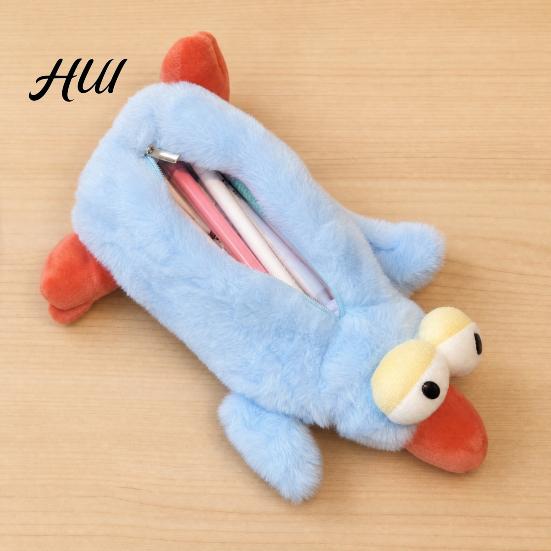 Süße Tier-Federtasche Plüschvogel-Etui, Kreative Flauschige Tasche, Form-Schreibwaren-Aufbewahrung Lustiger Ausdruck Stifteetui für Schüler und Reisen Langlebig Weich