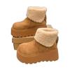 Thick-soled heightening snow boots, new winter plush warm fluffy short boots, big-headed cotton shoes