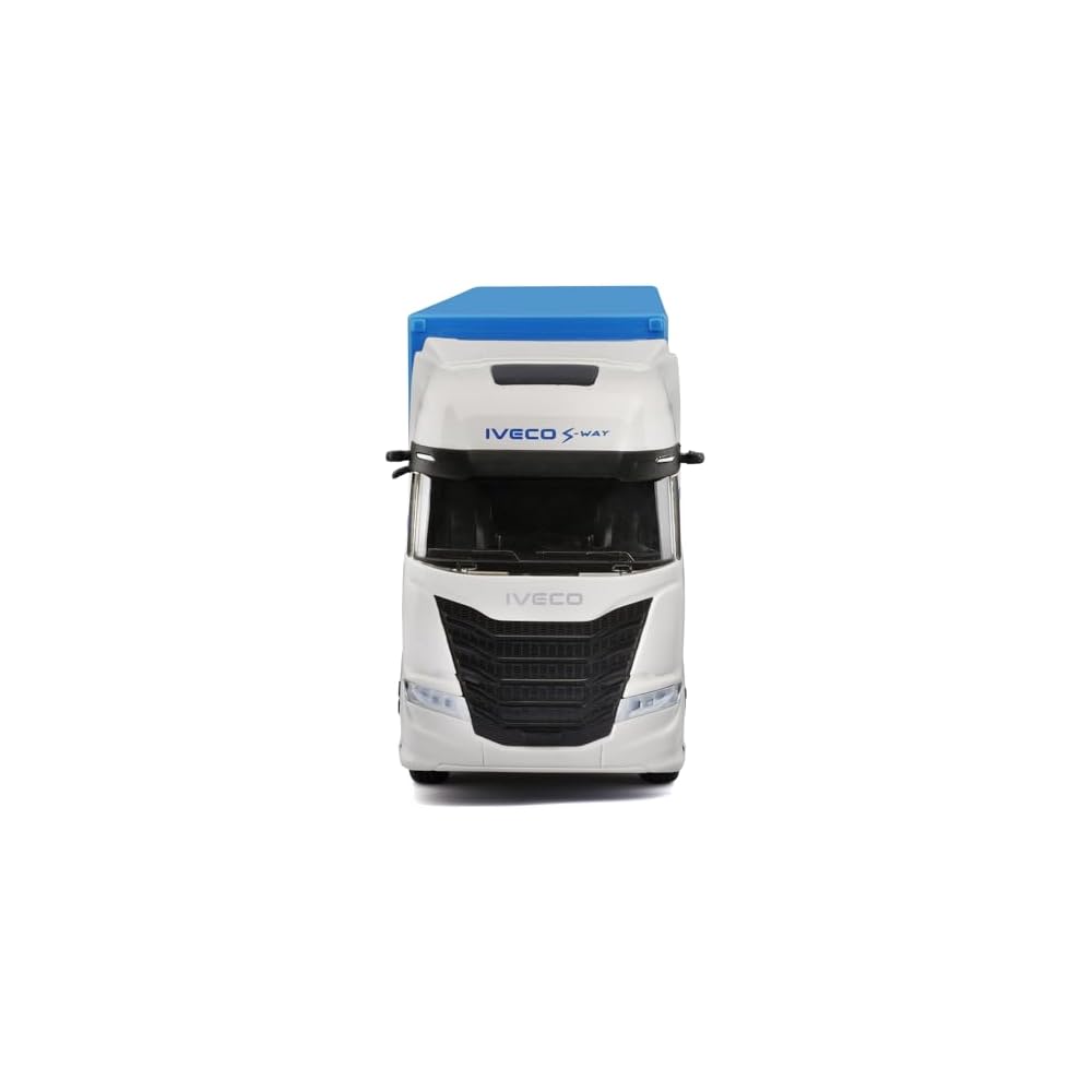 Bburago 1/43 Iveco S-Way Blue Diecast Model Truck with Trailer Collectible Toy Vehicle