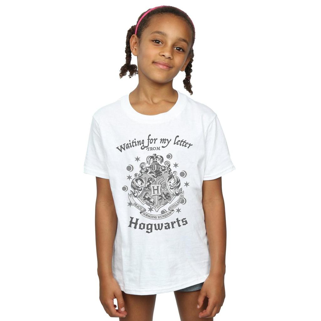Harry Potter Girls Waiting For My Letter Hogwarts Crest Cotton T-Shirt