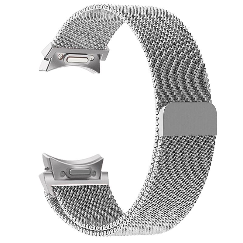 20mm Band For Samsung Galaxy Watch 6/5/4/Classic 47mm 43mm 40mm 44mm Milanese Loop Bracelet correa Galaxy Watch 5 pro 45mm Strap Watch 6 classic 47mm серебряный