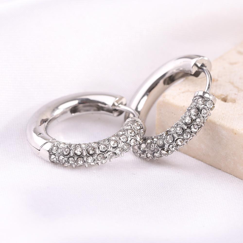 14K Gold Stainless Steel C-Shaped Half-Moon Earrings for Women