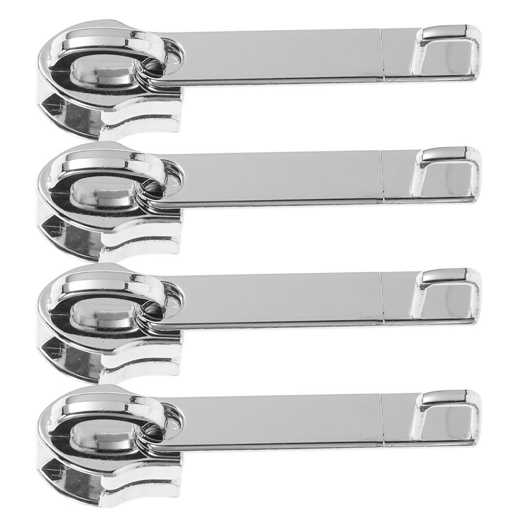 4 ks Dvouvrstvý protiexplozivní zipový jezdec s jedním otvorem pro zámek Náhradní kovový hladký jezdec na zavazadla Pro