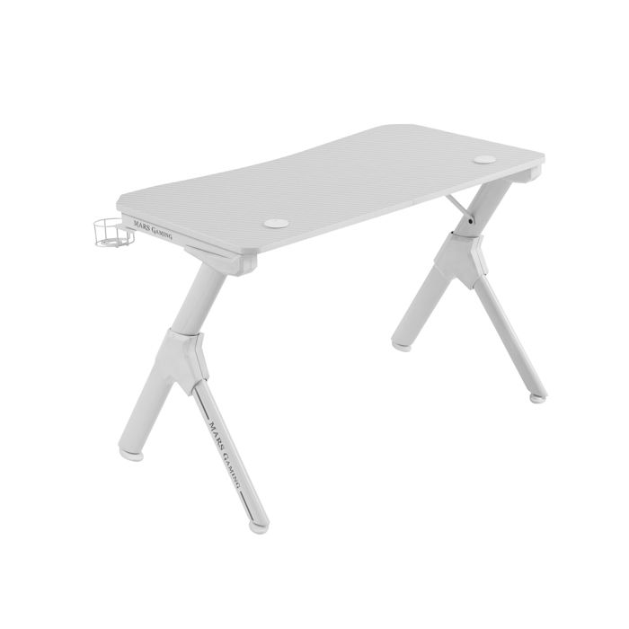 Mars Gaming MGD - Bureau Gamer Blanc - Support Casque + Bouteille - 110x60cm