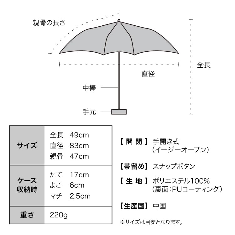 Parasol Flying Dog x Space Flight Dog Blackout One Brera Mini Navy shading UV cut both sun and Folding umbrella for commuting to work or school Cute