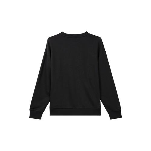 PUMA Women's Solid Color Casual Loose Drop-Shoulder Long-Sleeve Sweatshirt