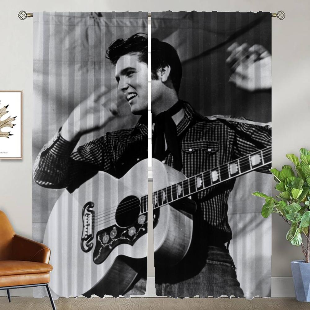 

Elvies Оконная штора для комнаты 2-панельный тюль для спальни затемняющие шторы жалюзи перегородка Хэллоуин украшение гостиная кухня W50xH70cmx2pcs-CL