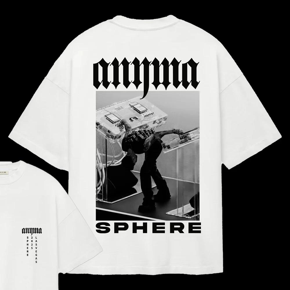 Anyma ADAM X T-Shirt Herren T-Shirts Rundhals Schweißabsorbierend Lässig Sportlich 100% Baumwolle Locker Unisex Tee Übergroß Grafik-T-Shirts