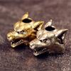 Handcrafted Brass Wolf Head Charm for Paracord or Keychain Jewelry Accessories Stylish Outdoor Enthusiast Accessory