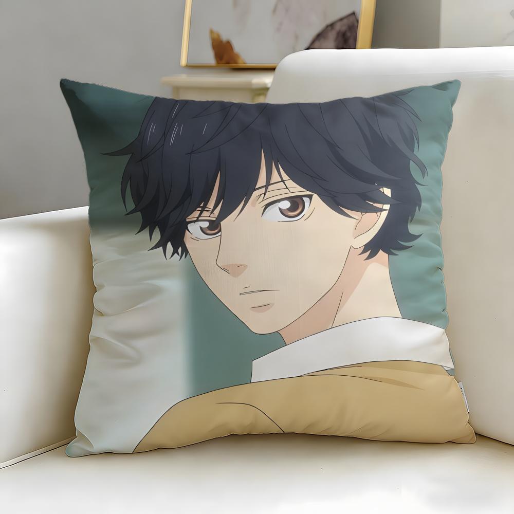 classic manga Ao Haru Ride Cushion Cover Soft & Easy-Wash Pillow Case – Versatile for Couch, Bed, Travel and Office