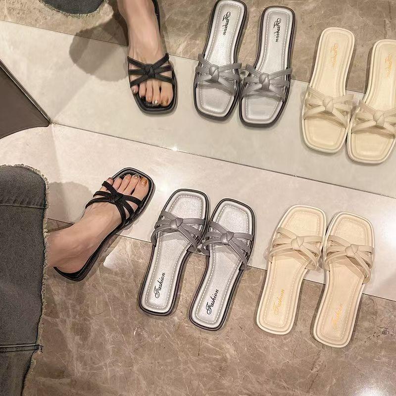 Cross-band one-word drag women comfortable wear beach seaside new summer fashion versatile cool slippers