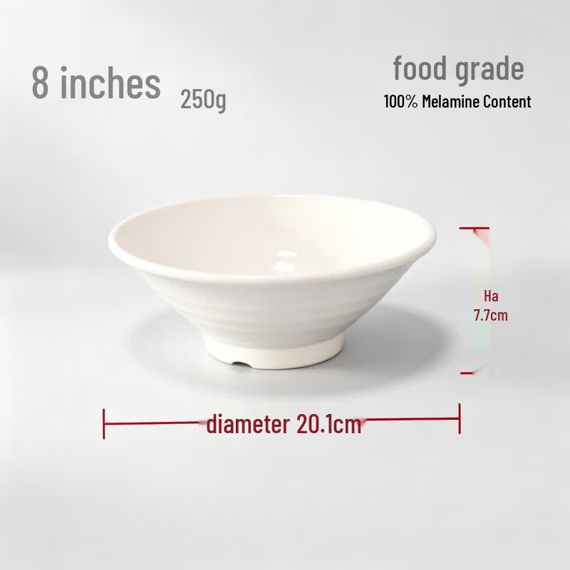 Chuzhou 8-inch Melamine Noodle Bowl - Drop Resistant Conical Design