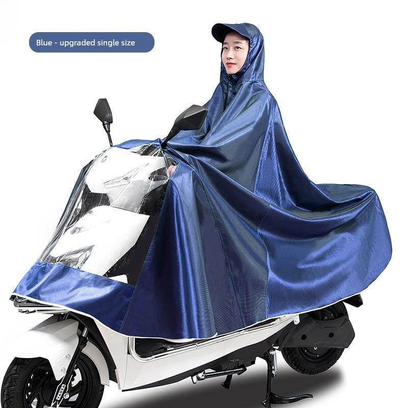 Oxford Style Thickened Adult Riding Double/Single Oversized Raincoat for Electric Bikes, Electric Scooters, and Motorcycles