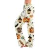 Damen Halloween Print Kordelzug Hose Lässige Lounge Hose Elastischer Bund Entspannte Passform Vollständige Länge Hose für den Alltag