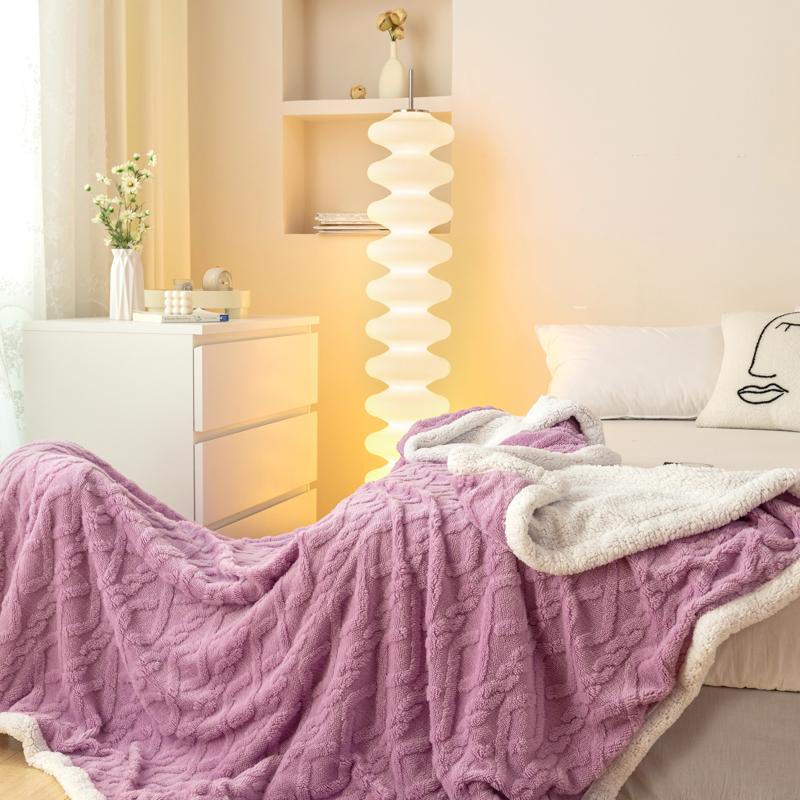 Flannel Double-sided Blanket, Soft Warm Polyester 100% for Winter, 100x150 150x200 200x230