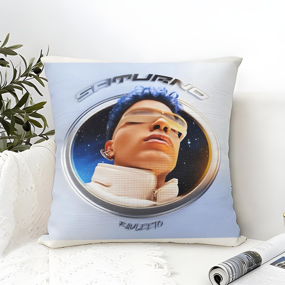 Pillow Case Cotton Linen Fabric Square Zipper Pillowcase Home Decorative Living Room Playa Saturno R-Rauw Alejandro Singer 4