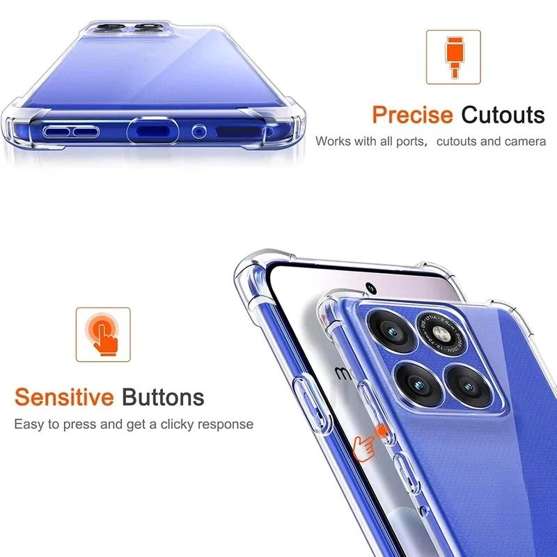 For Motorola Edge 50Neo 50 Neo S50 S 50 Edge50Neo MotoS50 Airbag Clear Silicone Soft Case Back Cover Protective Shell Carcase