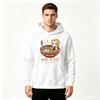 Men's Print Pullover Hoodie, Cute Anime Character Ramen Bowl Pattern Casual Hooded Sweatshirt