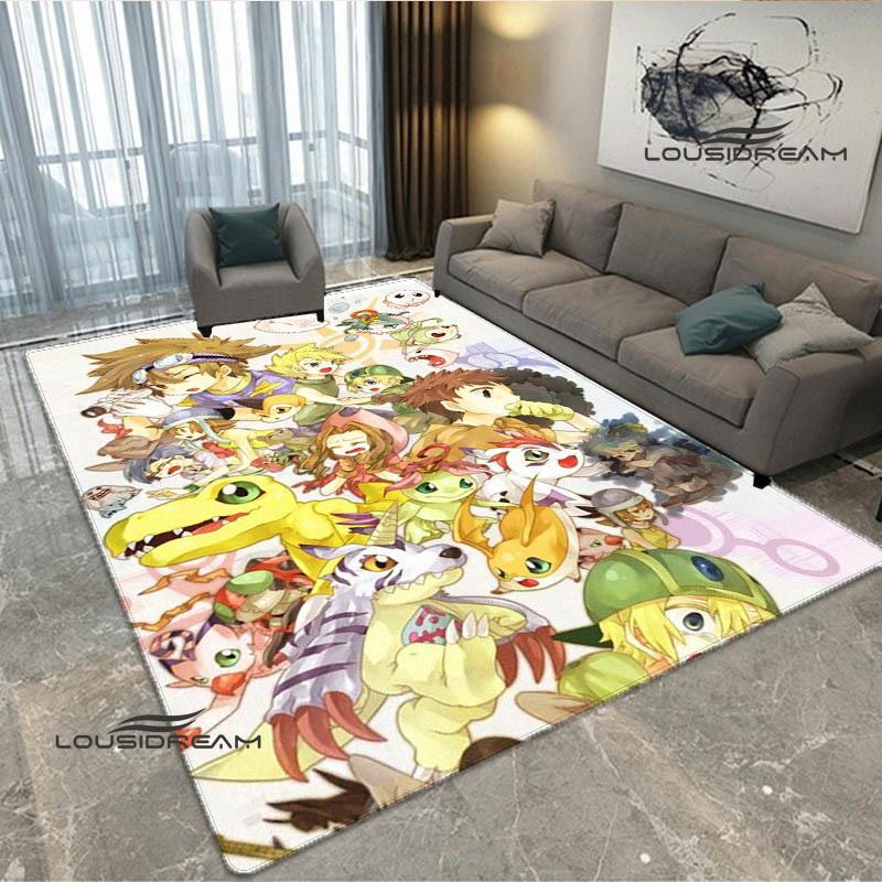 3D Digimon Cartoon Printed Carpet Non-slip Carpet Yoga Mat Carpets for Living Room Area Rug Home Bedroom Decor Birthday Gift
