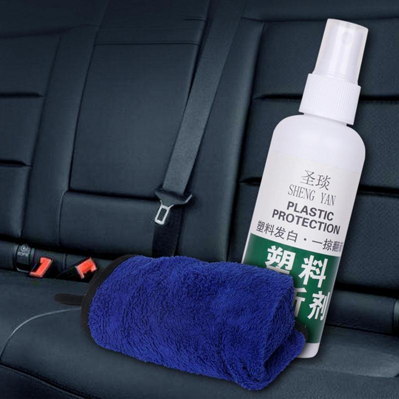 Auto Faux Leer Reiniger 100ml Interieur Renovatie Agent Auto Interieur Reinigingsspray Rubber Coating Spray Voor Deur Dashboard