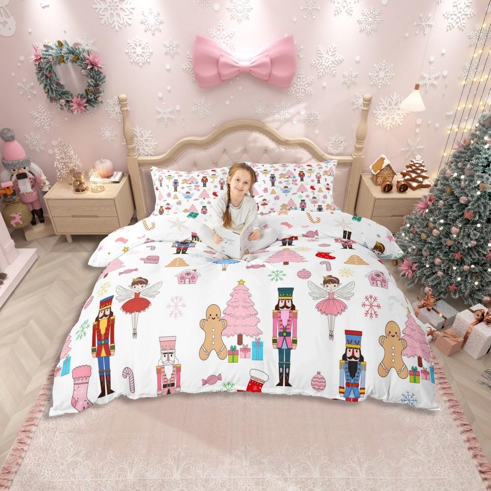 

Comforter Homewish Kawaii Princess Kids Cute Santa Claus Bedding Setchristmas Gingerbread Man Bed Set Comforter (quilt)-EU Single(135*200cm)3pcs