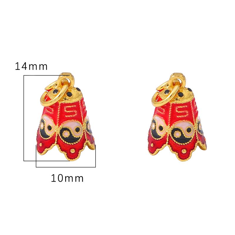 Enamel Colored Sand Gold Copper Gilded Pendant For DIY Necklace Bracelet Earrings Jewelry Making Craft Accessories